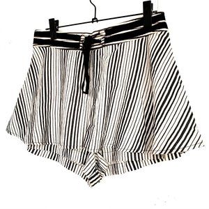 free people shorts w/unique fabric overlay stripe